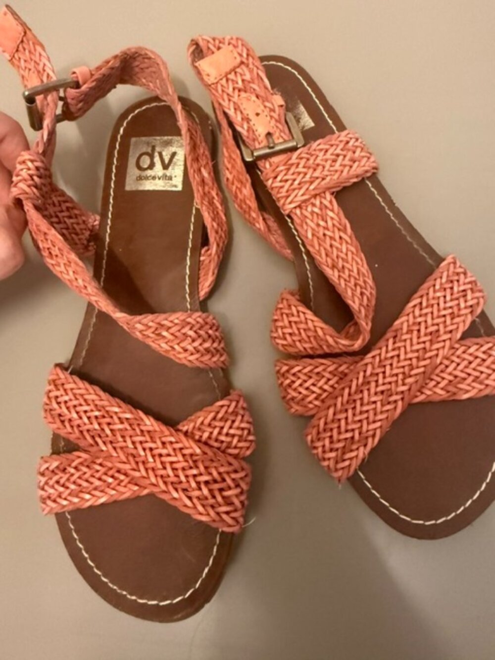 DV by Dolce Vita Coral Woven Strappy Flat Sandals